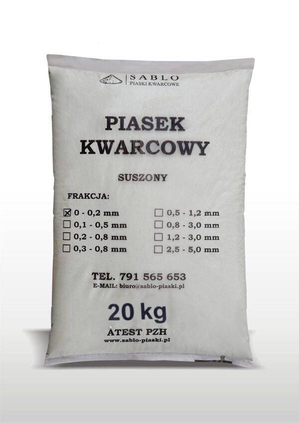 Piasek kwarcowy do piaskowania 20 kg – frakcja 0 – 0,2 mm