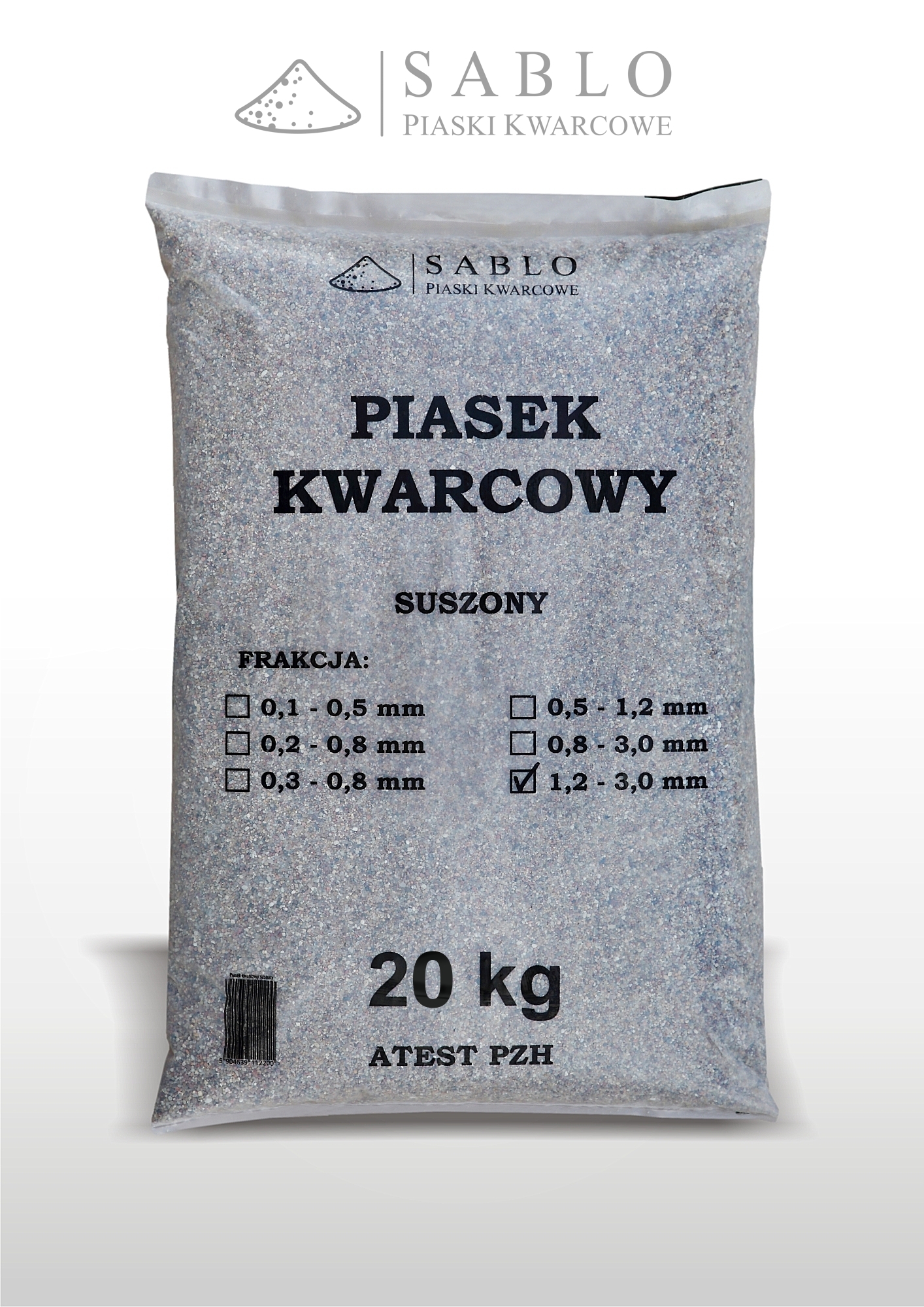 Piasek kwarcowy do piaskowania 20 kg – frakcja 1,2-3,0 mm