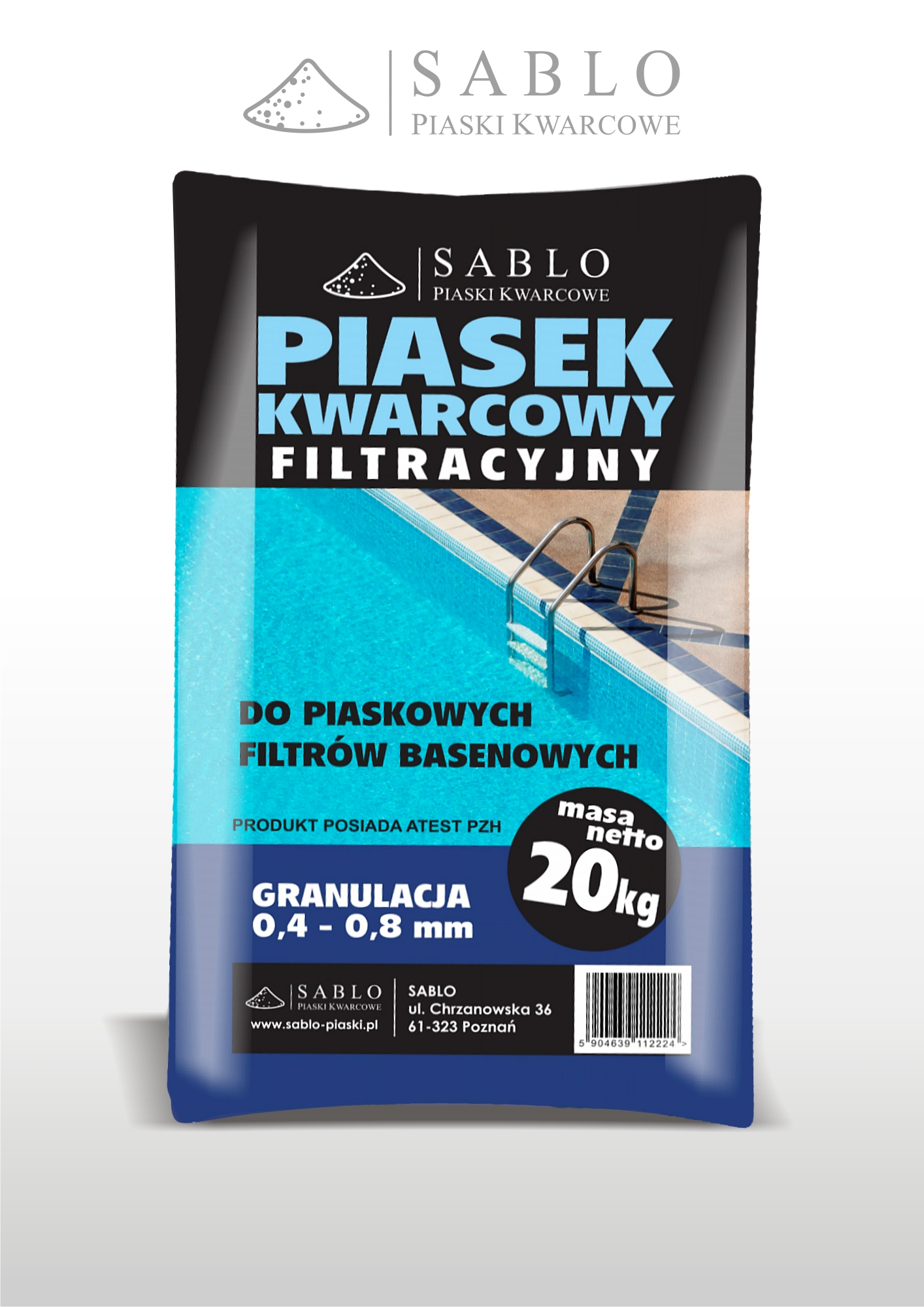 PIASEK KWARCOWY DO POMPY BASENOWEJ PIASKOWEJ PZH 20kg 0,4-0,8 mm – FILTRACYJNY